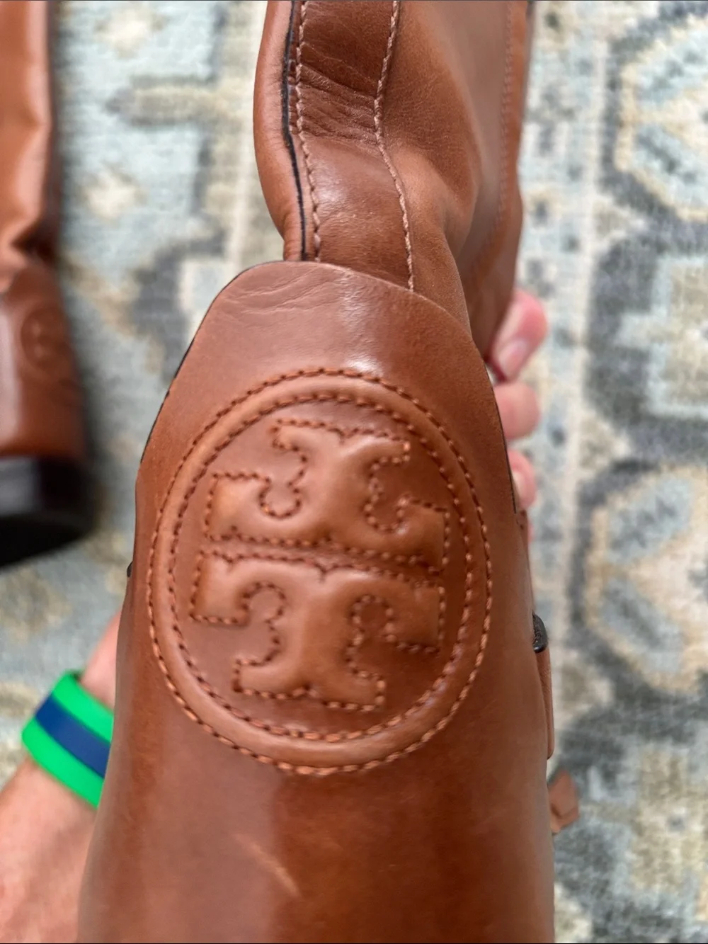 Tory Burch Chestnut Leather Tall Riding Boots